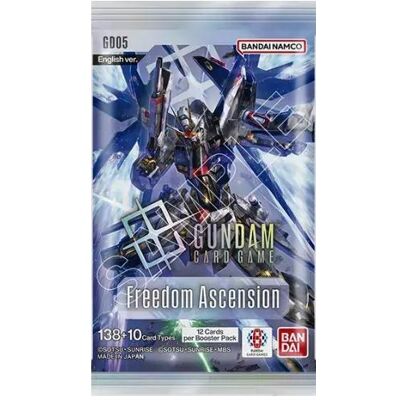Bandai Booster « Freedom Ascension » (GD05) - Jeu de cartes Gundam - EN (Anglais, Pack de boosters) - Publicité Bandai Booster « Freedom Ascension » (GD05) - Jeu de cartes Gundam - EN (Anglais, Pack de boosters) - Publicité