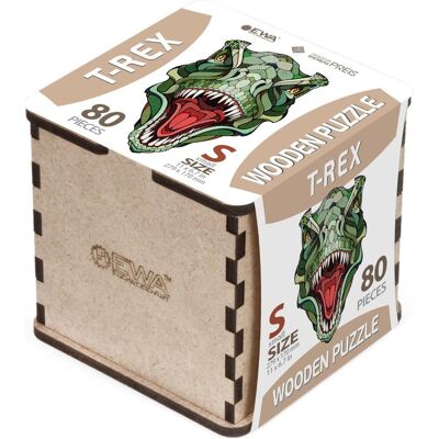 Eco Wood Art Puzzle en bois S - T-Rex (Dans une boîte en bois) (80 pièces) - Publicité Eco Wood Art Puzzle en bois S - T-Rex (Dans une boîte en bois) (80 pièces) - Publicité