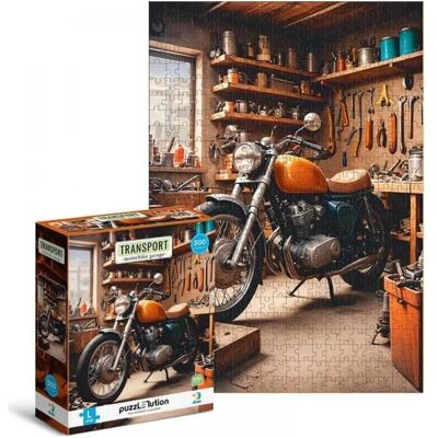 Dodo Puzzle Medium-L 500 Transport, Motorrad in der Garage (500 pièces) - Publicité Dodo Puzzle Medium-L 500 Transport, Motorrad in der Garage (500 pièces) - Publicité
