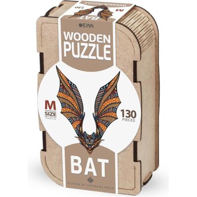 Eco Wood Art Puzzle en bois M - Chauve souris (dans une boîte en bois de 130 pièces) (130 pièces) - Publicité Eco Wood Art Puzzle en bois M - Chauve souris (dans une boîte en bois de 130 pièces) (130 pièces) - Publicité