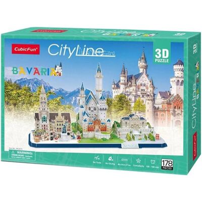 Puzzle 3D Cubic Fun Bavière - Série CityLine - 178 pièces - Publicité Puzzle 3D Cubic Fun Bavière - Série CityLine - 178 pièces - Publicité