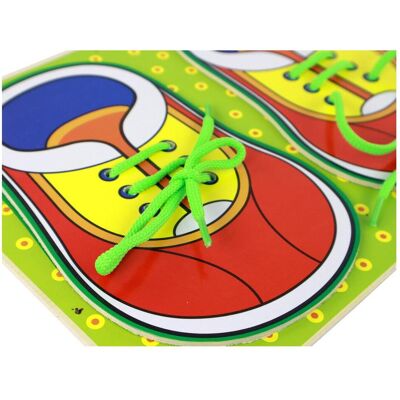 Lean Toys Lernspielzeug aus Holz zum Erlernen des Schnürsenkelbindens - Publicité Lean Toys Lernspielzeug aus Holz zum Erlernen des Schnürsenkelbindens - Publicité