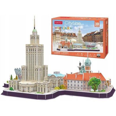 Cubicfun Cityline Varsovie 3D Puzzle - 126 Pièces - Publicité Cubicfun Cityline Varsovie 3D Puzzle - 126 Pièces - Publicité