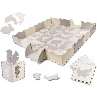 Tapis Puzzle en Mousse Gris Ecru Ikonka - Aire de Jeu - Publicité Tapis Puzzle en Mousse Gris Ecru Ikonka - Aire de Jeu - Publicité