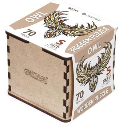Eco Wood Art Puzzle en bois S - Hibou (Dans une boîte en bois) (70 pièces) - Publicité Eco Wood Art Puzzle en bois S - Hibou (Dans une boîte en bois) (70 pièces) - Publicité