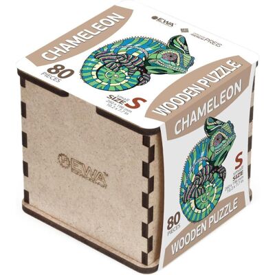 Eco Wood Art Puzzle en bois S - Caméléon (Dans une boîte en bois) (80 pièces) - Publicité Eco Wood Art Puzzle en bois S - Caméléon (Dans une boîte en bois) (80 pièces) - Publicité