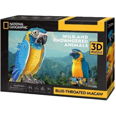 Puzzle 3D Cubic Fun Ara Bleu - Conservation des Animaux - Publicité Puzzle 3D Cubic Fun Ara Bleu - Conservation des Animaux - Publicité