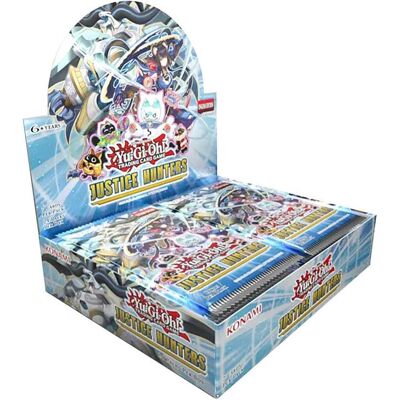 Konami Booster Box Justice Hunters FR (Allemand, Affichage du booster) - Publicité Konami Booster Box Justice Hunters FR (Allemand, Affichage du booster) - Publicité