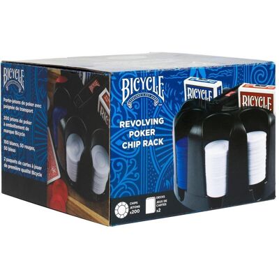 Bicycle Set de poker avec rack rotatif de jetons de poker (200) - Publicité Bicycle Set de poker avec rack rotatif de jetons de poker (200) - Publicité