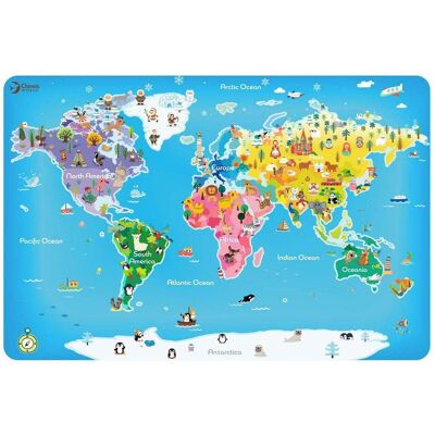 Classic World - Carte du monde - Bois - 48 pièces - Puzzle - Publicité Classic World - Carte du monde - Bois - 48 pièces - Puzzle - Publicité