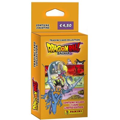 Panini Dragon Ball DAIMA Ecoblister 3 Buste + Limited Ed. (Pack de boosters) - Publicité Panini Dragon Ball DAIMA Ecoblister 3 Buste + Limited Ed. (Pack de boosters) - Publicité