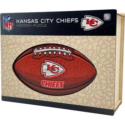 ICONIC Puzzles - Kansas City Chiefs - Football avec Logo - Puzzle en Bois L - Publicité ICONIC Puzzles - Kansas City Chiefs - Football avec Logo - Puzzle en Bois L - Publicité