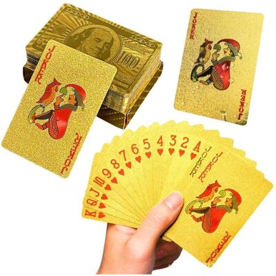 Lean Toys Elegante goldene Deckkarten mit Dollar-Banknoten (2 - 6 Joueur) - Publicité Lean Toys Elegante goldene Deckkarten mit Dollar-Banknoten (2 - 6 Joueur) - Publicité