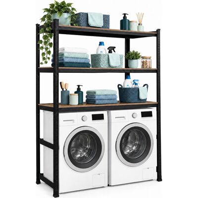 Relaxdays Étagère lave-linge, Meuble pour machine à laver, Marron, Noir - Publicité Relaxdays Étagère lave-linge, Meuble pour machine à laver, Marron, Noir - Publicité