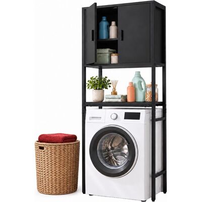 Relaxdays Meuble lave-linge, Meuble pour machine à laver, Noir - Publicité Relaxdays Meuble lave-linge, Meuble pour machine à laver, Noir - Publicité
