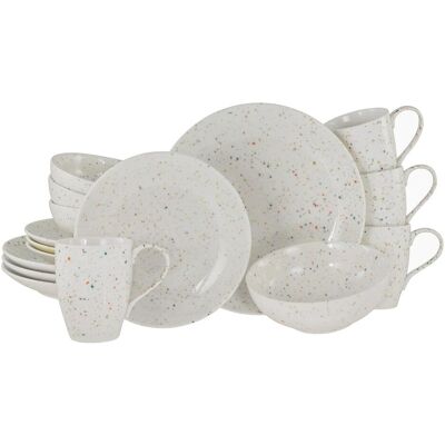 CREATABLE Service 16 pièces - Assiettes à points colorés - Publicité CREATABLE Service 16 pièces - Assiettes à points colorés - Publicité