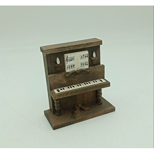 Mobilier de Maison de poupée - Petit piano en bois décoratif  Marron