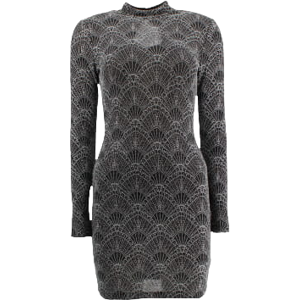 Robe noire à sequins à manches longues, imprimée- femme - H&M - taille 38 Noir 38 - Publicité Robe noire à sequins à manches longues, imprimée- femme - H&M - taille 38 Noir 38 - Publicité