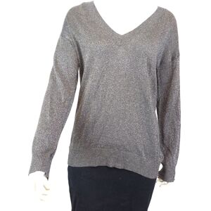 Pull fin "kiabi" gris foncé pailletté argenté col V TS Argenté S - Publicité Pull fin "kiabi" gris foncé pailletté argenté col V TS Argenté S - Publicité