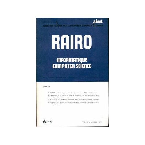 Rairo. Informatique vol. 15 n°3