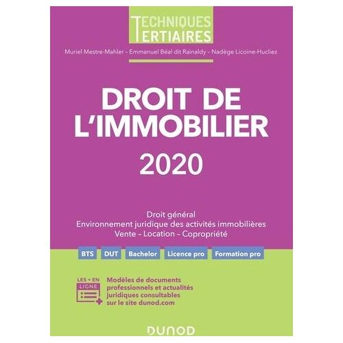 Droit de l'immobilier. Edition 2020