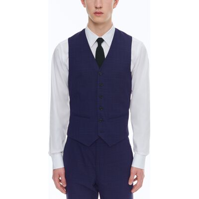 FURSAC - Gilet de costume en serge de laine - Taille 58 - Homme Bleu - Publicité FURSAC - Gilet de costume en serge de laine - Taille 58 - Homme Bleu - Publicité