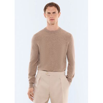 FURSAC - Pull col rond en cachemire - Taille L - Homme Blanc - Publicité FURSAC - Pull col rond en cachemire - Taille L - Homme Blanc - Publicité