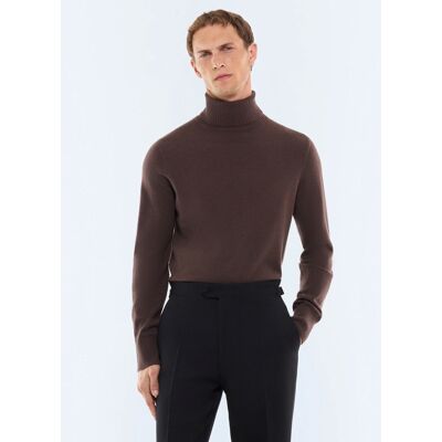 FURSAC - Pull col roulé en laine et cachemire - Taille XL - Homme Brun - Publicité FURSAC - Pull col roulé en laine et cachemire - Taille XL - Homme Brun - Publicité