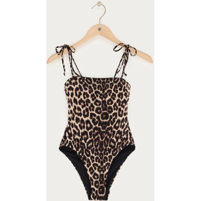 Maillot de bain imprimé léopard avec nœuds My Jewellery Marron/Noir M femme - Publicité Maillot de bain imprimé léopard avec nœuds My Jewellery Marron/Noir M femme - Publicité