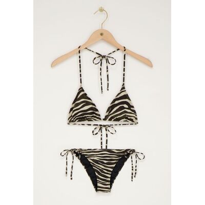 Bikini triangle zébré noir et blanc en lurex My Jewellery Noir et blanc M femme - Publicité Bikini triangle zébré noir et blanc en lurex My Jewellery Noir et blanc M femme - Publicité