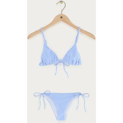Ensemble de bikini bleu clair à rayures My Jewellery Bleu clair M femme - Publicité Ensemble de bikini bleu clair à rayures My Jewellery Bleu clair M femme - Publicité