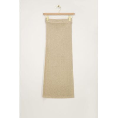 Jupe midi en maille lurex beige My Jewellery Beige XL femme - Publicité Jupe midi en maille lurex beige My Jewellery Beige XL femme - Publicité