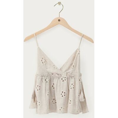 Top triangle beige brodé My Jewellery Beige XS femme - Publicité Top triangle beige brodé My Jewellery Beige XS femme - Publicité