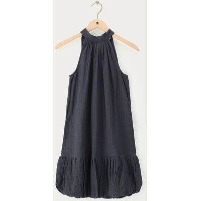 Robe col halter noire à volants My Jewellery Gris foncé XS femme - Publicité Robe col halter noire à volants My Jewellery Gris foncé XS femme - Publicité