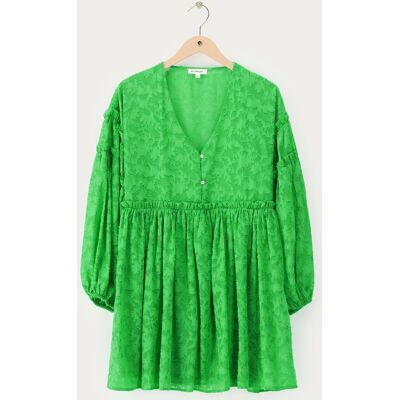 Robe en jacquard vert à volants My Jewellery Vert XS femme - Publicité Robe en jacquard vert à volants My Jewellery Vert XS femme - Publicité