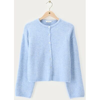 Cardigan en maille bleu clair à boutons My Jewellery Bleu clair M femme - Publicité Cardigan en maille bleu clair à boutons My Jewellery Bleu clair M femme - Publicité