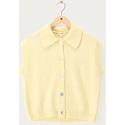 Gilet en maille jaune à boutons My Jewellery Jaune XS femme - Publicité Gilet en maille jaune à boutons My Jewellery Jaune XS femme - Publicité