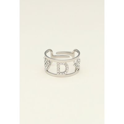 Bague ajustable à initiale My Jewellery Argenté One size femme - Publicité Bague ajustable à initiale My Jewellery Argenté One size femme - Publicité