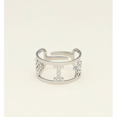 Bague ajustable à initiale My Jewellery Argenté One size femme - Publicité Bague ajustable à initiale My Jewellery Argenté One size femme - Publicité