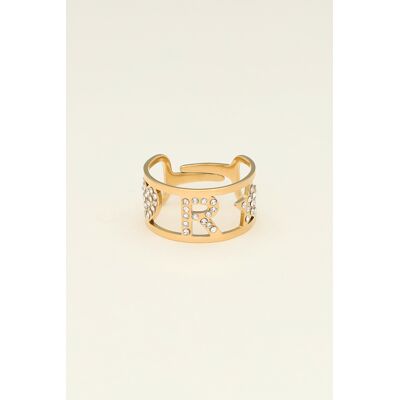 Bague ajustable à initiale My Jewellery Doré One size femme - Publicité Bague ajustable à initiale My Jewellery Doré One size femme - Publicité