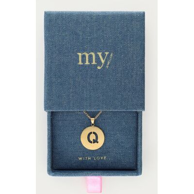 Collier chaîne à médaillon initiale My Jewellery Doré One size femme - Publicité Collier chaîne à médaillon initiale My Jewellery Doré One size femme - Publicité