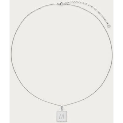 Collier long et médaillon carré à graver Atelier My Jewellery Argenté/Doré L femme - Publicité Collier long et médaillon carré à graver Atelier My Jewellery Argenté/Doré L femme - Publicité