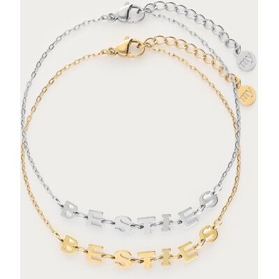 Ensemble de bracelets Forever Connected besties My Jewellery Argenté/Doré One size femme - Publicité Ensemble de bracelets Forever Connected besties My Jewellery Argenté/Doré One size femme - Publicité
