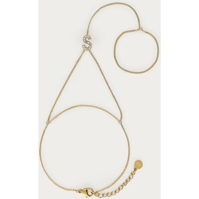 Chaîne de main à initiale avec strass My Jewellery Doré One size femme - Publicité Chaîne de main à initiale avec strass My Jewellery Doré One size femme - Publicité