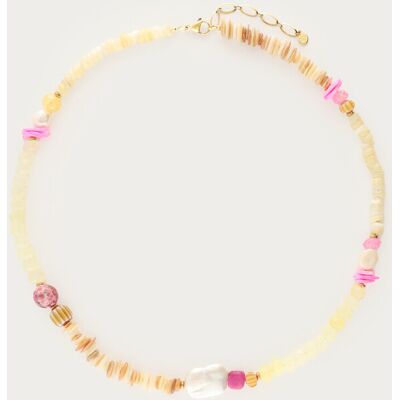 Collier Art jaune clair de perles fantaisie et perle d’eau douce My Jewellery Jaune/Doré/Beige One size femme - Publicité Collier Art jaune clair de perles fantaisie et perle d’eau douce My Jewellery Jaune/Doré/Beige One size femme - Publicité