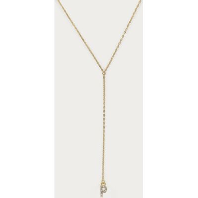 Long collier en Y à initiale avec strass My Jewellery Doré One size femme - Publicité Long collier en Y à initiale avec strass My Jewellery Doré One size femme - Publicité