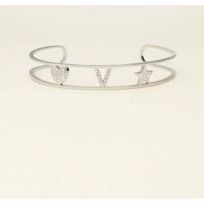 Bracelet jonc ouvert à initiale My Jewellery Argenté One size femme - Publicité Bracelet jonc ouvert à initiale My Jewellery Argenté One size femme - Publicité