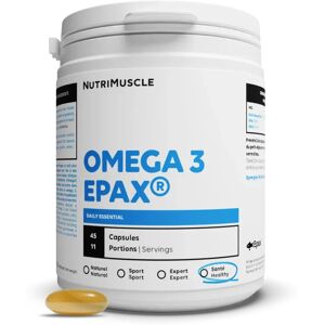 Nutrimuscle Omega 3 Epax® - 45 gelules - 4g Fish oil par dose - Huile de Poisson Sauvage - Peche durable - Indice d'oxydation ultra faible