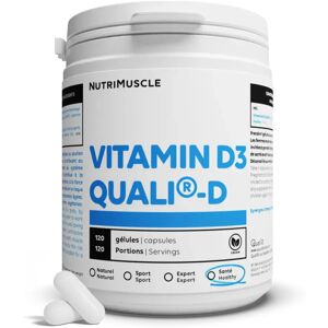 Nutrimuscle Vitamine D3 - Brevete Quali®D - en gelules - Maintien de l'integrite osseuse - Contribue a l'efficacite de la reponse immunitaire