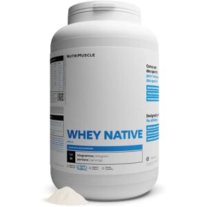 Nutrimuscle Whey Native - Vanille - 85% de proteines par dose - Lait Francais - Musculation et Fitness - Prise de Muscle - Assimilation rapide